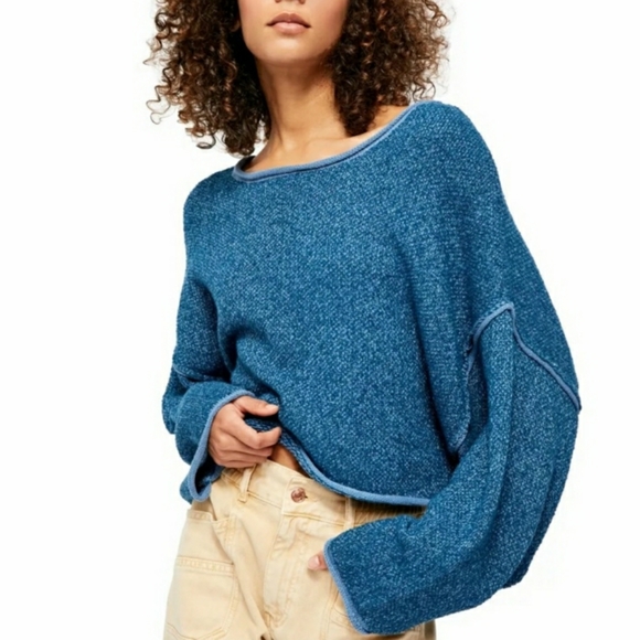 🎉HP🎉FREE PEOPLE Oversized Cotton Top sweater - M - Picture 3 of 5